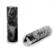 Natuursteen tube kraal 13x4mm Black anthracite